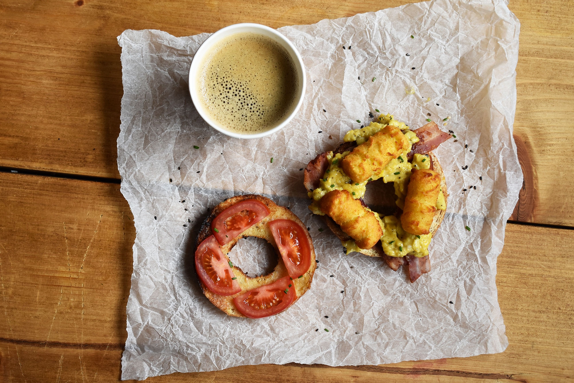 Potato Croquettes Breakfast Bagel