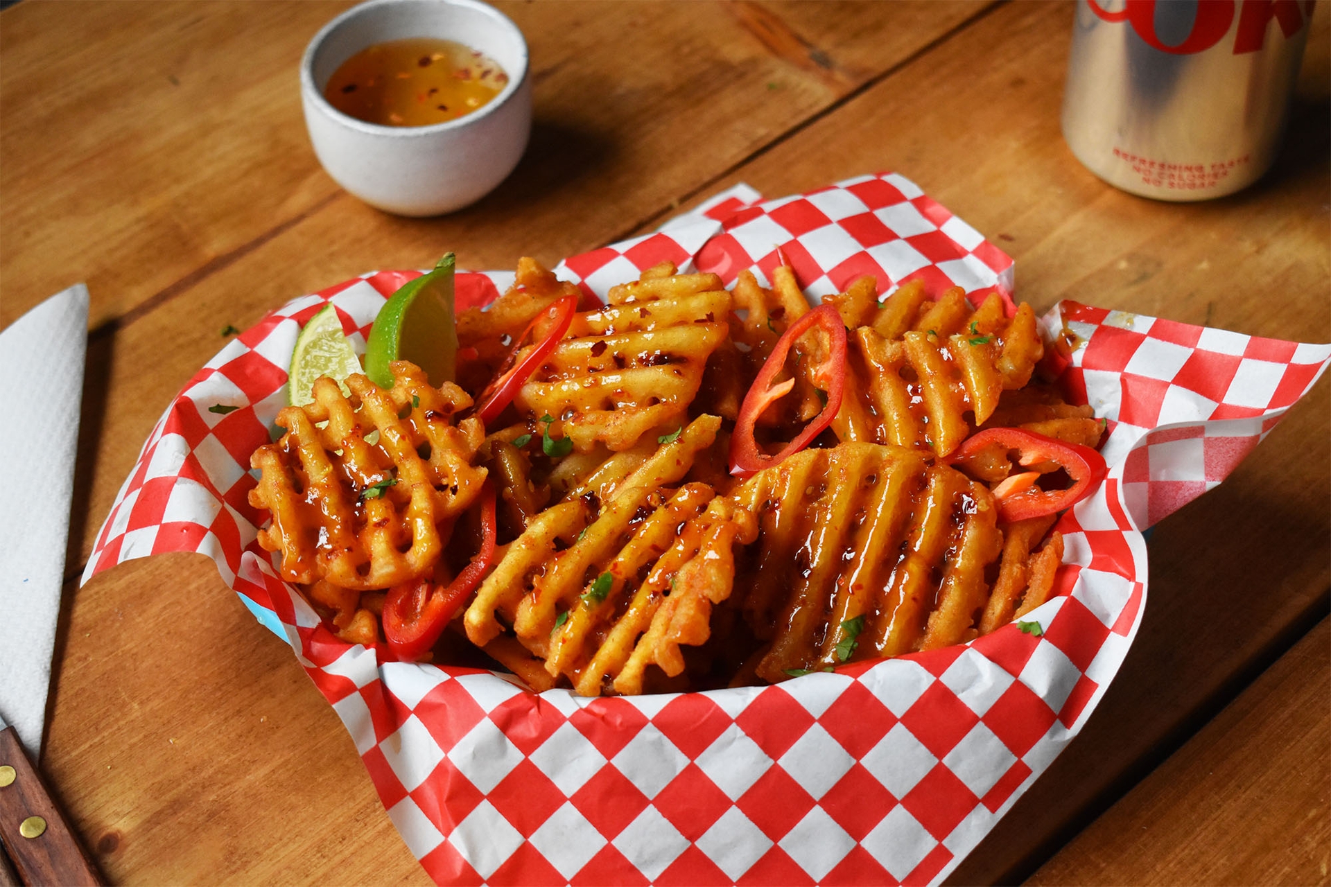 Hot Honey Waffle Fries