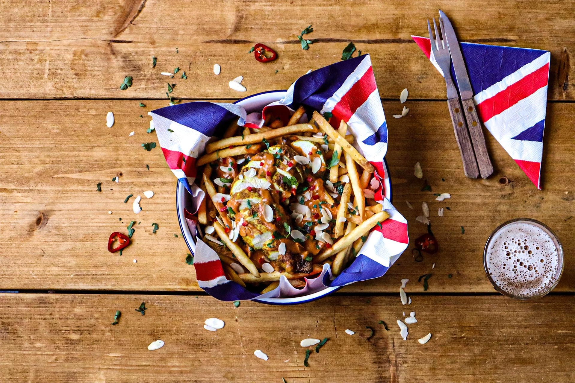 Coronation Chicken Loaded Fries 