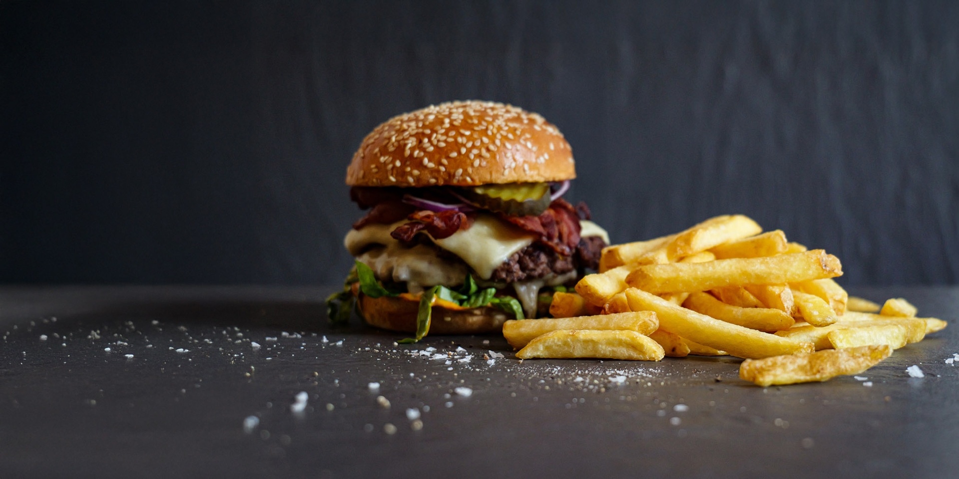 Smash Burger with Premium Crunch Skin On Fries