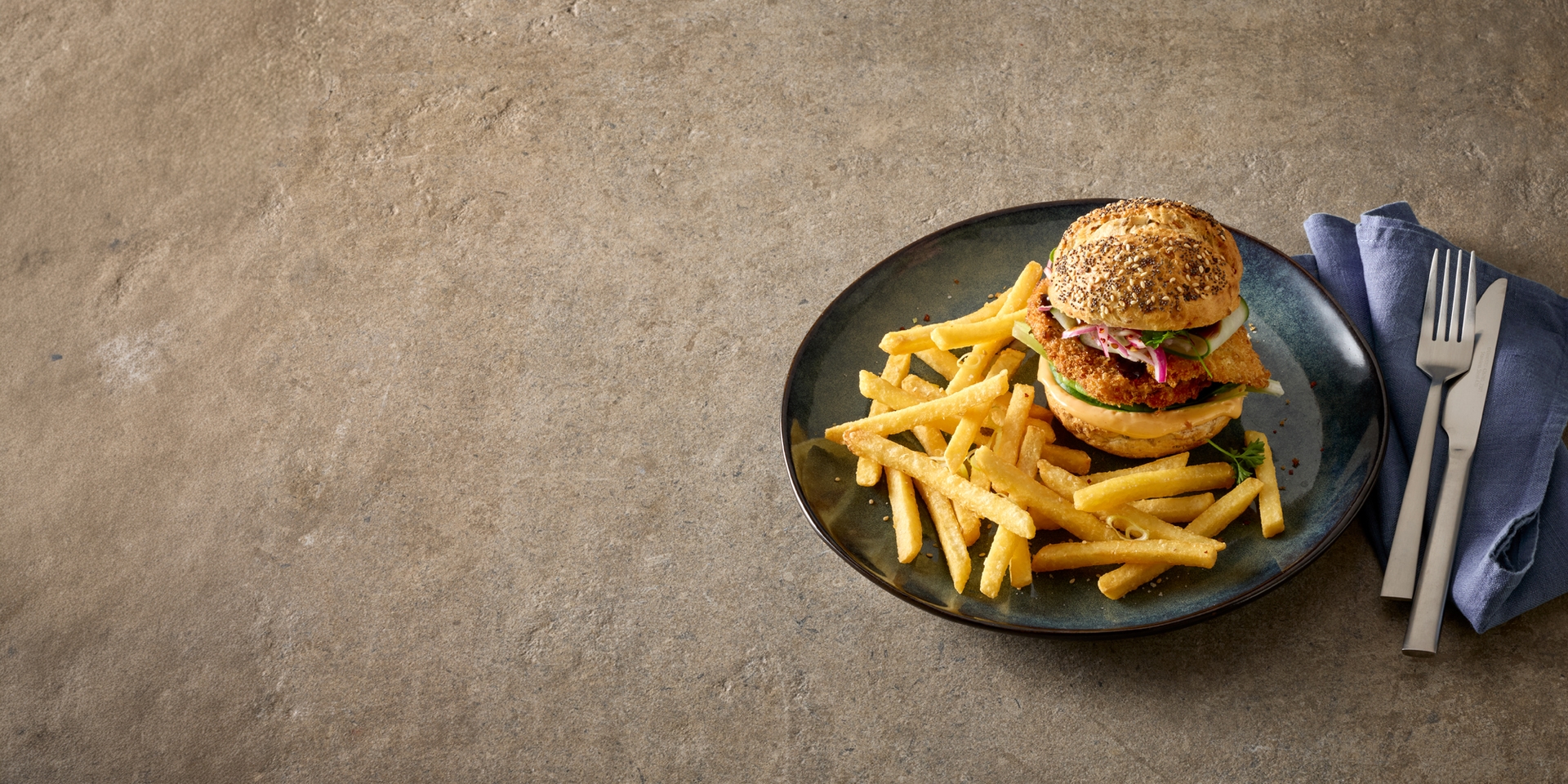 MasterCrunch Burger and Fries