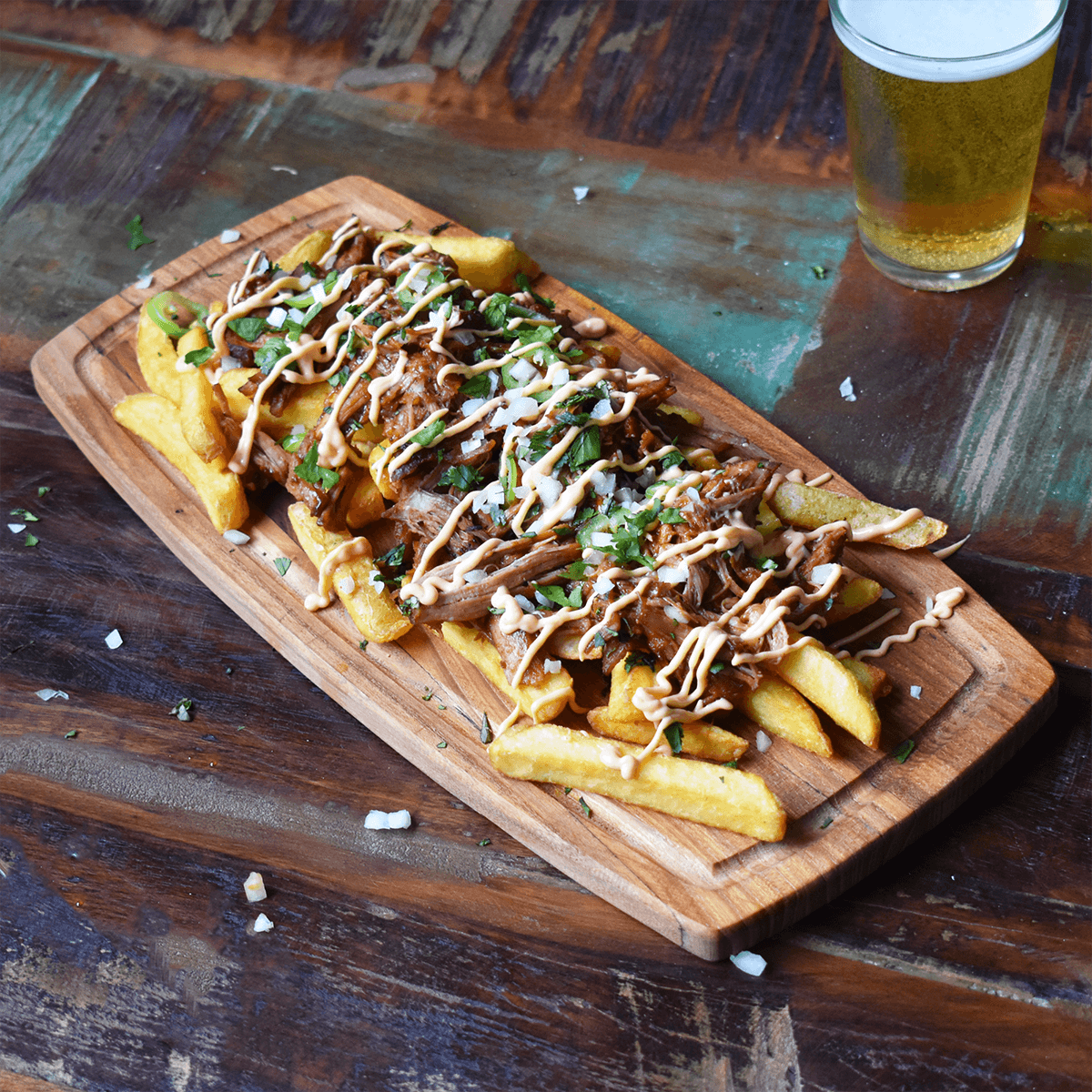 Pulled Pork Taco Loaded Fries