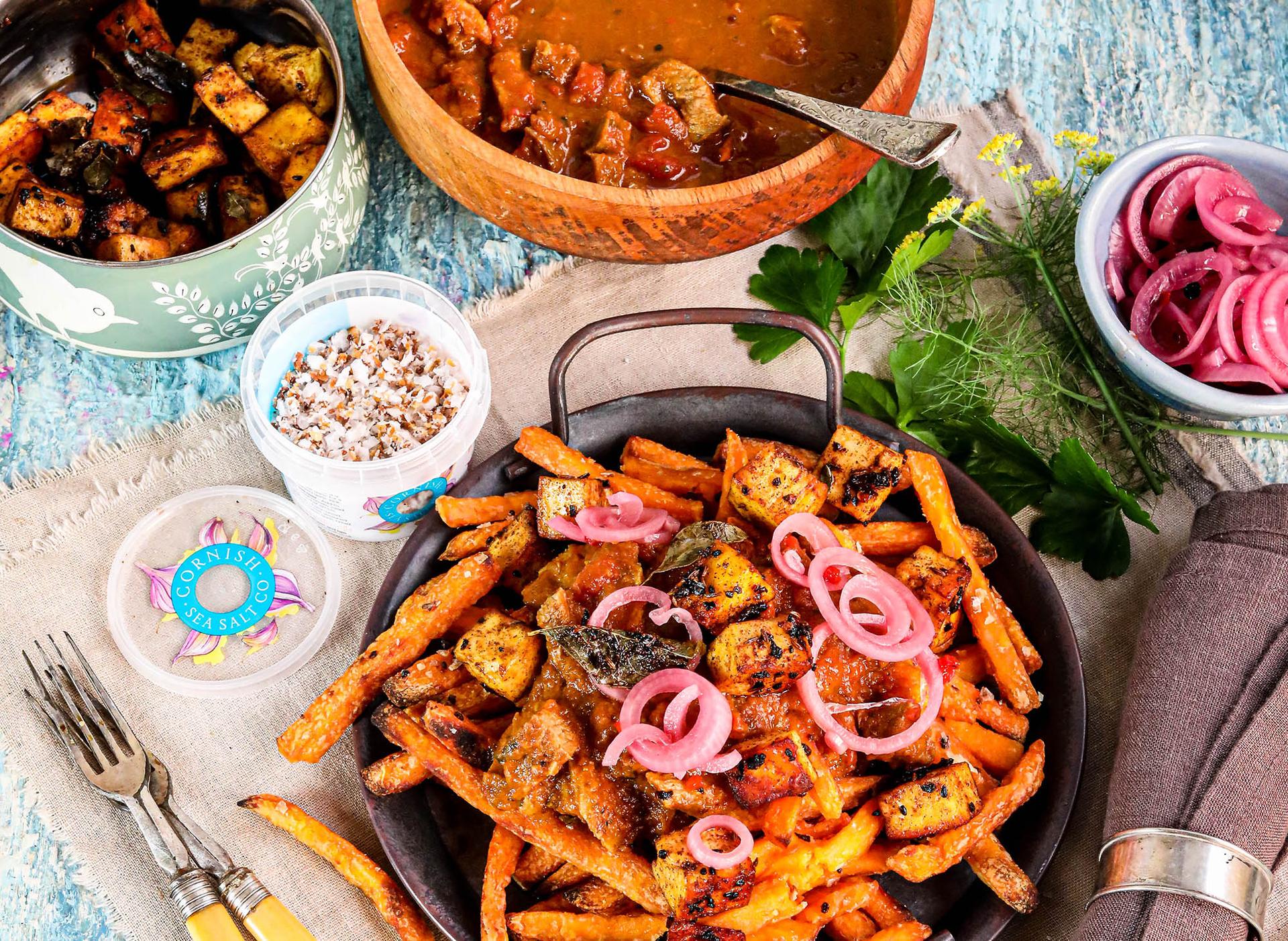 Masala Sweet Potato Fries with Garlic Salt