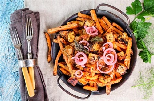 Masala Sweet Potato Fries with Garlic Salt