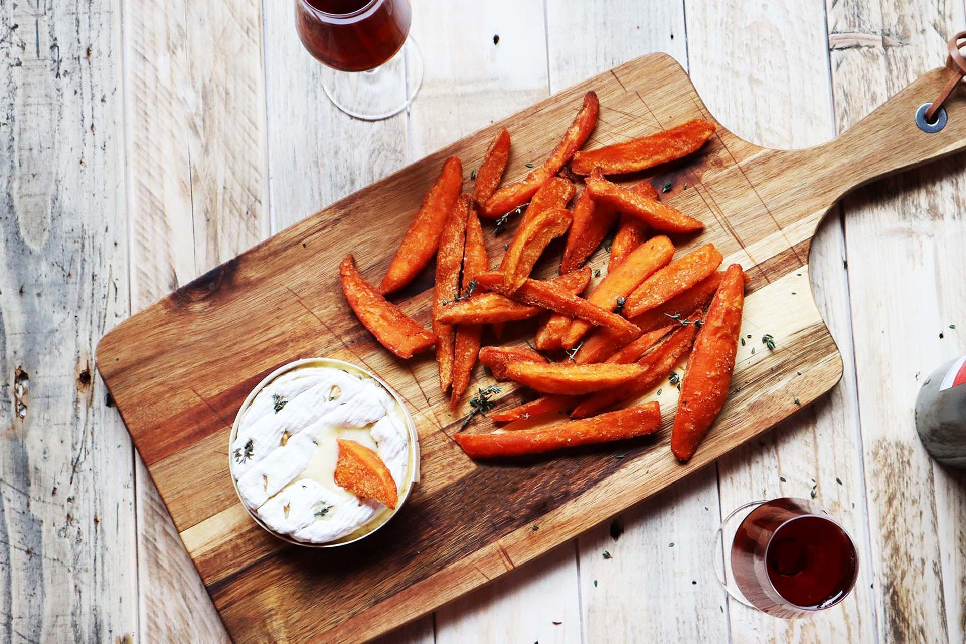 Sweet Potato Wedges with Camembert