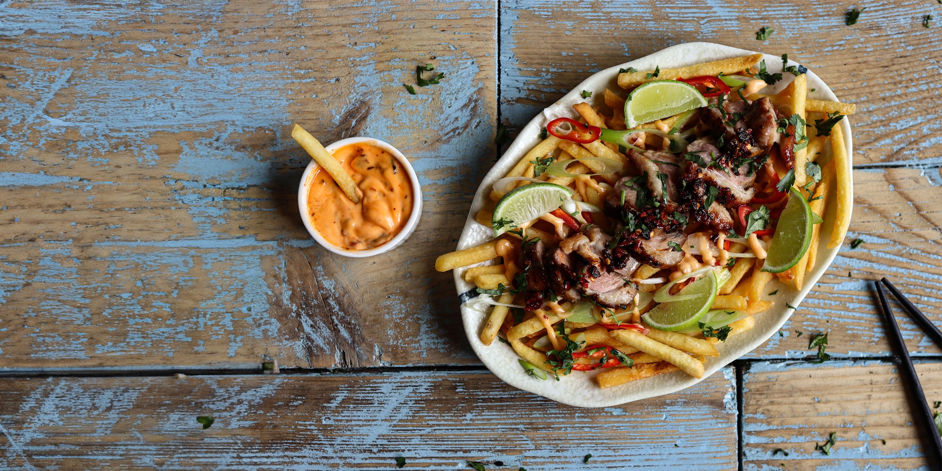 Five Spiced Duck Breast Loaded Fries